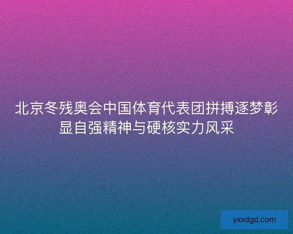 北京冬残奥会中国体育代表团拼搏逐梦彰显自强精神与硬核实力风采
